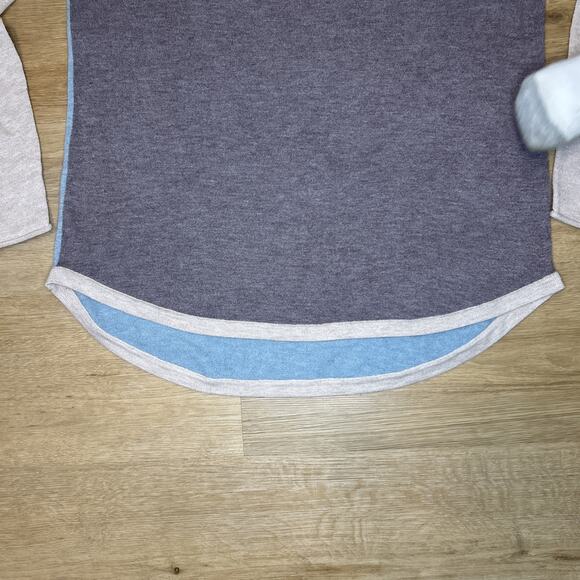 Smartwool Women’s M Sweater Tunic Colorblock Purple Blue Crewneck Merino Wool - Picture 4 of 6